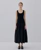 Ssikeoseun Knit Texture Block Sleeveless Dress - Black