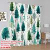 2pcs 2D flat printing St Patrick's Day Window Drapes Watercolor Christmas Tree Design 100% Polyester Without Electricity Festive