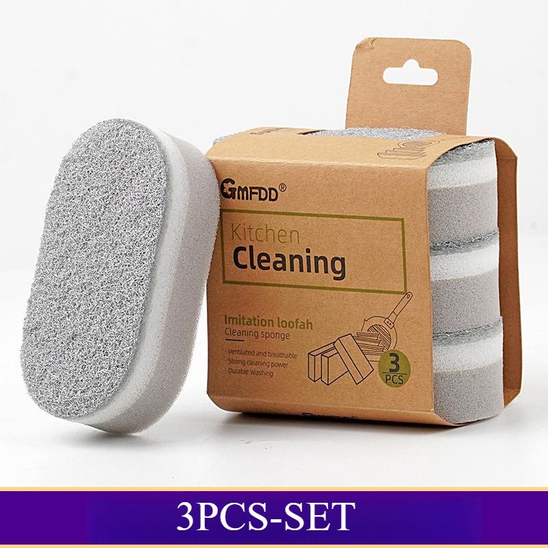 1/2/3/5PC Durable Three-Layers Dishwashing Sponge Decontamination Cleaning Dishwashing Towel Thick Magic Sponge Kitchen Supplies