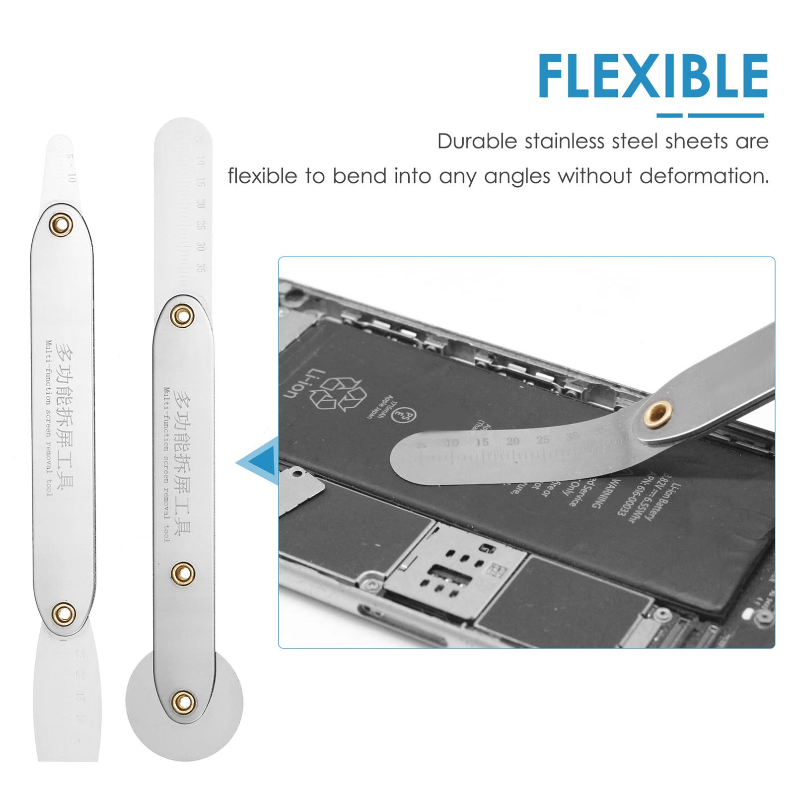 

Electronics Screen Repair Tool Kit Thin & Flexible Opening Pry Tool Flat Spudger for Smartphone Tablets Laptops Fixes серебряный