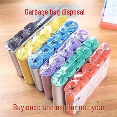 Household Colored Flat Garbage Bags for Kitchen & Bathroom - Medium, Disposable, New Material