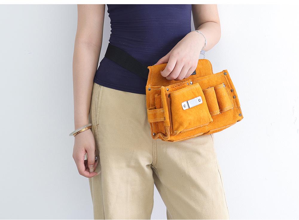 Multi-Functional Carpenter's Nail Apron Tool Belt - Wear-Resistant Nail Pouch Waist Bag for Construction Site.