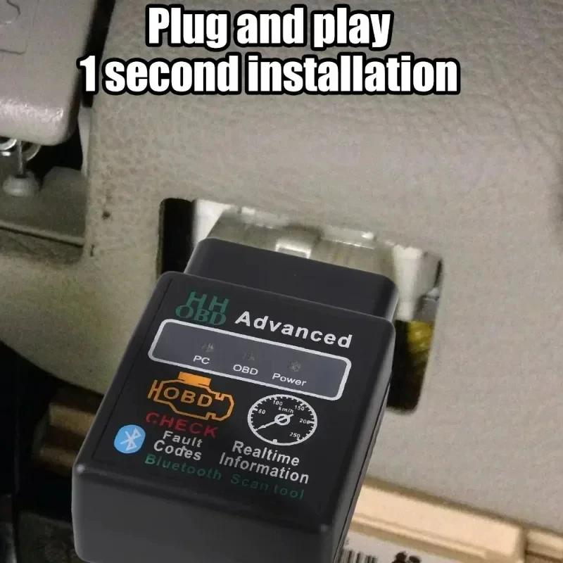 Bluetooth-kompatibel bil OBD2-skanner Elm327 V1.5 kodläsare OBDII diagnostikverktyg diagnosskanner för Android iOS Windows