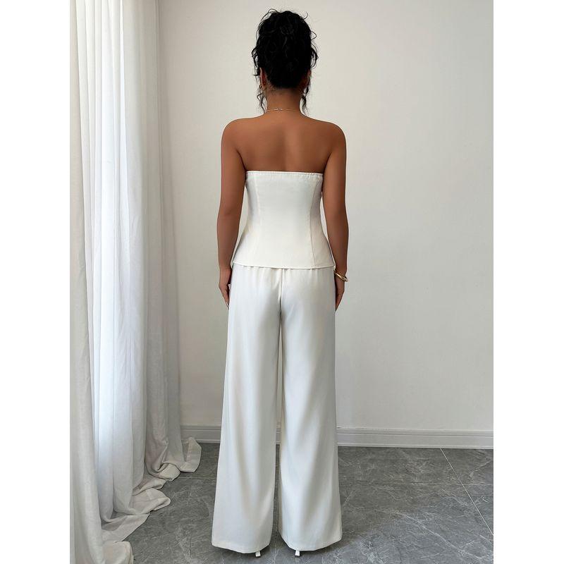 Western Style New Fashion Sexy Tube Top Top High Waist Wide Leg Pants Two-Piece Set Top and Pants Set