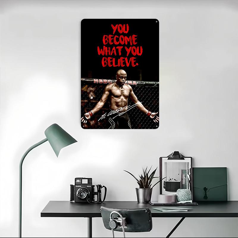 MMA Anderson Silva Printed Poster Customized Wall Art Retro Vintage Metal Tin Signs for Home Interior Decoration Living Room