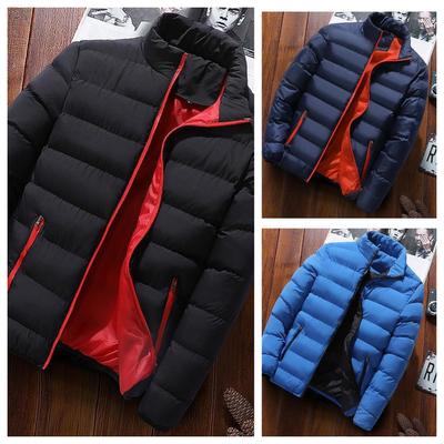 Winter New Thick Men Warm Parka Jackets Casual Men's Outwear Coats Solid Stand Collar Male Windbreak Cotton Padded Down Jacket
