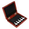 Portable Bassoon Reed Organizer Case Portable Wood Storage Box Reed Holder Protective Case Wood Texture for 5 Reed