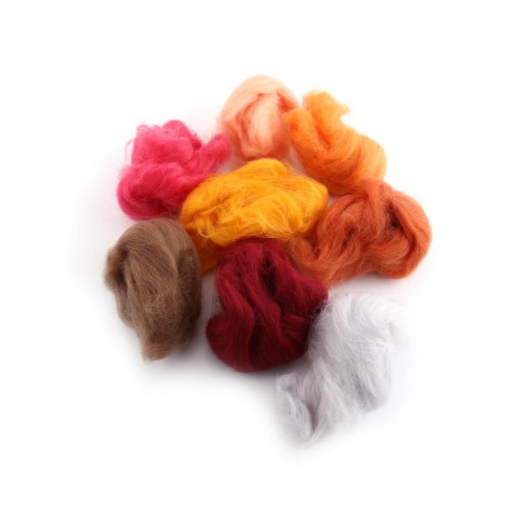36 Colors Wool Fiber Dyed Roving For Needle Felting Hand Spinning Set