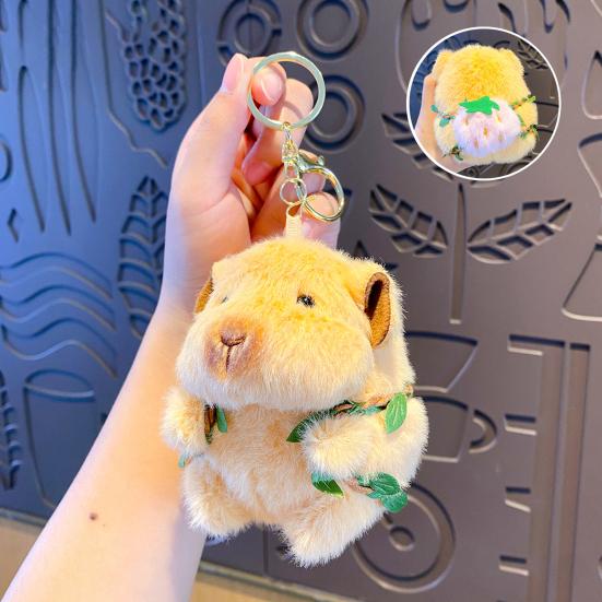 Keychain Pendant Plush Hamster Fruit Portable Compact Keychain Smooth Texture Backpack Design Key Chain