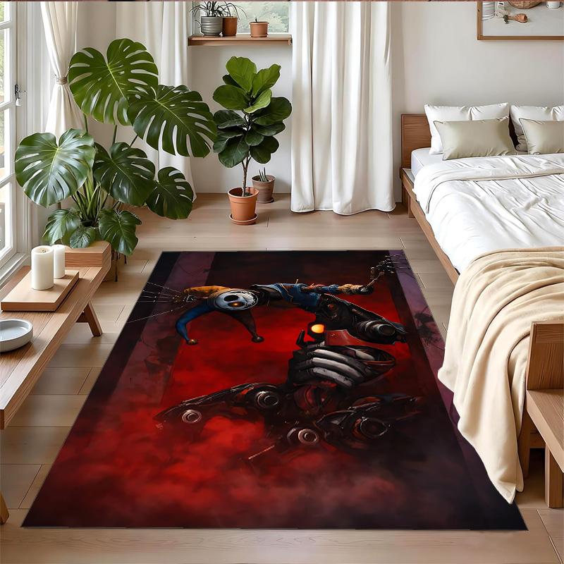 Poppy Playtime Print Kristal Fluweel Pluche Vloerkleed Anti?Slipkleding?Duurzaam Vloerkleed Voor Binnen Huishoudelijke Woondecoratie