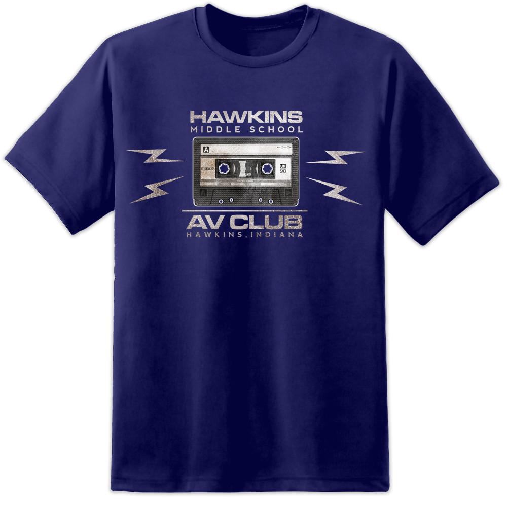 Unisexs Hawkins Middle School Av Club T Shirt Retro The Upside Down 11 Eleven Tv