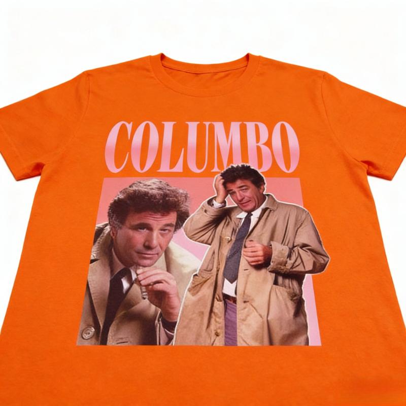 Columbo Fan Retro 90s Vintage Bootleg Rap Meme Holiday Fashion Valentines Day Printed TShirt Tops Gift Summer Shortsleev