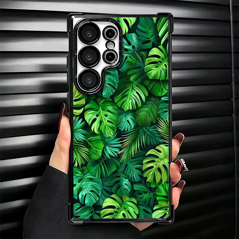 Summer Plants Green Leaf Soft Phone Case For Samsung Galaxy S26 Ultra S25 Edge S24 FE S23 Plus S22 S21 + S20 Plating Anti-Fall F