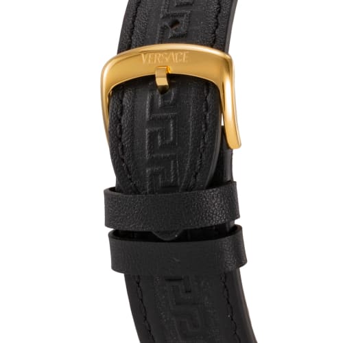 VERSACE Men's V-sporty Tonn.Greca Watch (VESP00324) with Quartz Movement, Water Resistant, Sapphire Crystal, Black Dial, and Stainless Steel.