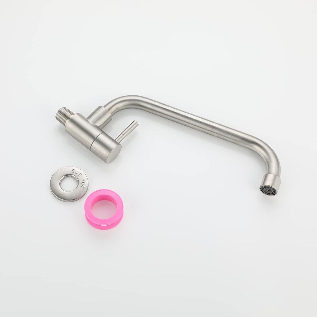 Cooltens Stainless Steel Faucet for and Handwashing Areas Single-Lever Wall-Mounted Kitchen, Bathroom, - Corrosion-Resistant