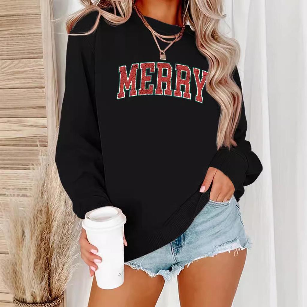 Merry Retro Distressed Christmas Hoodie - New Autumn Winter Pullover
