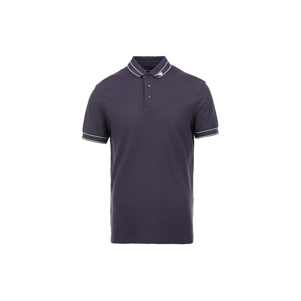 Emporio Armani Ss24 Eagle Logo Embroidered Short Sleeve Polo Shirt Men Polo Shirts Deep-Purple 3D1FM4-1JCYZ-08B8 S