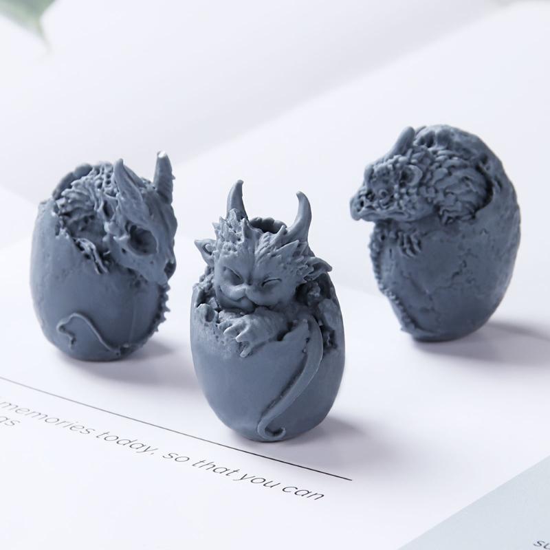 Dragon Egg Resin Mold Epoxy Silicon Fondant Molds Cute 3D Dragon Keychain DIY Crafts Ornaments Casting Animals Mould