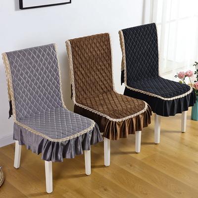 Solid Quilted Velvet Cushion Cover One -Piece Seat Cushion Soft Backrest Cushion For Autumn And Winter Office Chair