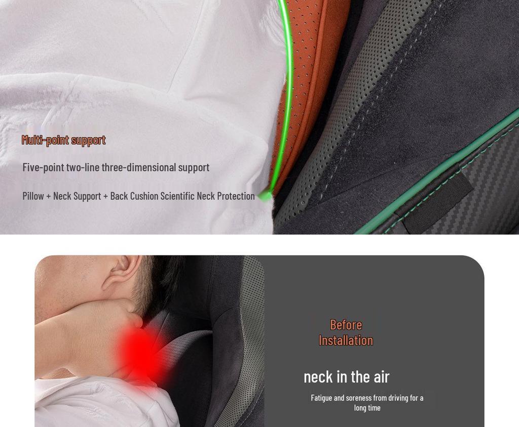 BYD Car Neck and Lumbar Support Pillow - Fits Qinplus, Songpro, Seagull, Seal, Han