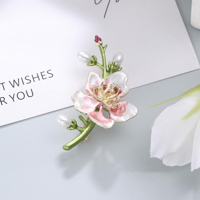 

Elegant Retro Flower Brooches Fashion Chinese Style Corsage Multifunctional High-End Brooches Clothing Accessories Gifts розовый
