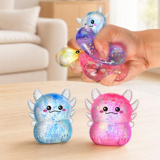 Axolotl Squeeze Toy Set, Stress Relief Toys for Adults Kids, Soft TPR Slow Rising Sensory Squeeze Balls for Anxiety Relief, Classroom Prizes Birthday