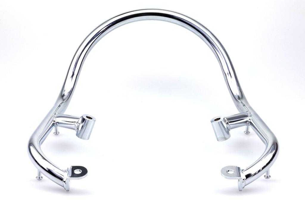 Kijima Meguro Motorcycle Steel Tandem Grip with Assist Grip and Cargo Part Number S1/W230 ('25-) Parts Hook, Plated, 210-557