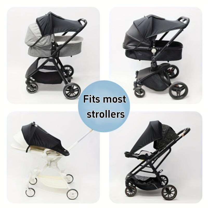 Black Elastic Mesh Stroller Sun Canopy Protection  Sun Shade Adjustable Stretchable Design Lightweight Portable Baby Carriages