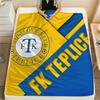 Logo drużyny Teplice, Wzór Koc Flanelowy, Wysoka jakość, Wygodny na każdą porę roku, Wystrój domu, Ciepło i komfort, Idealny na prezenty.