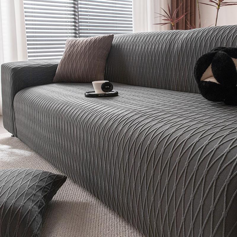 All-Season Elastic Jacquard Velvet Sofa Cover - Universal One-Piece Fit