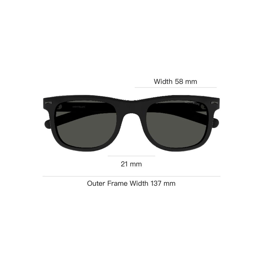 Montblanc Printed Acetate Rectangular Sunglasses Men sunglasses Black MB0260S00653