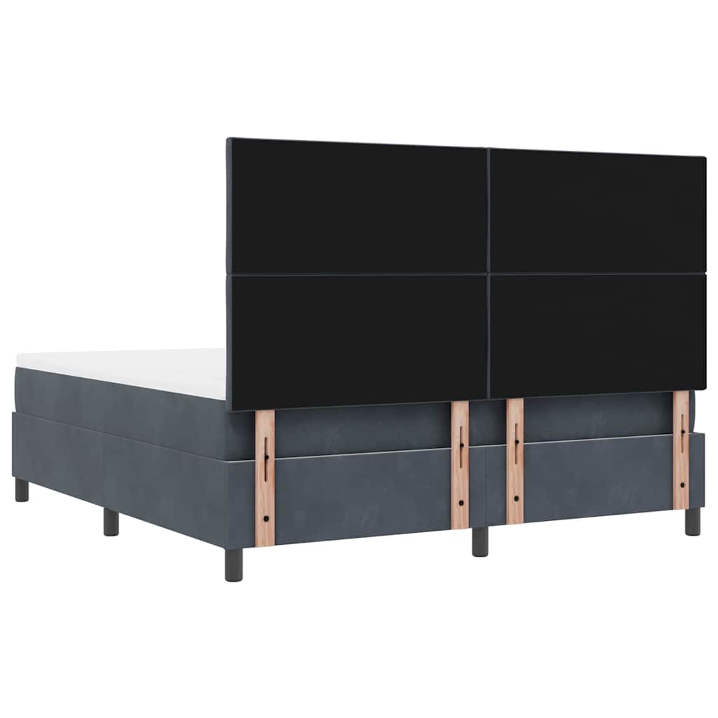Boxspring Bed with Headboard Dark Grey 200 x 180 cm Velvet