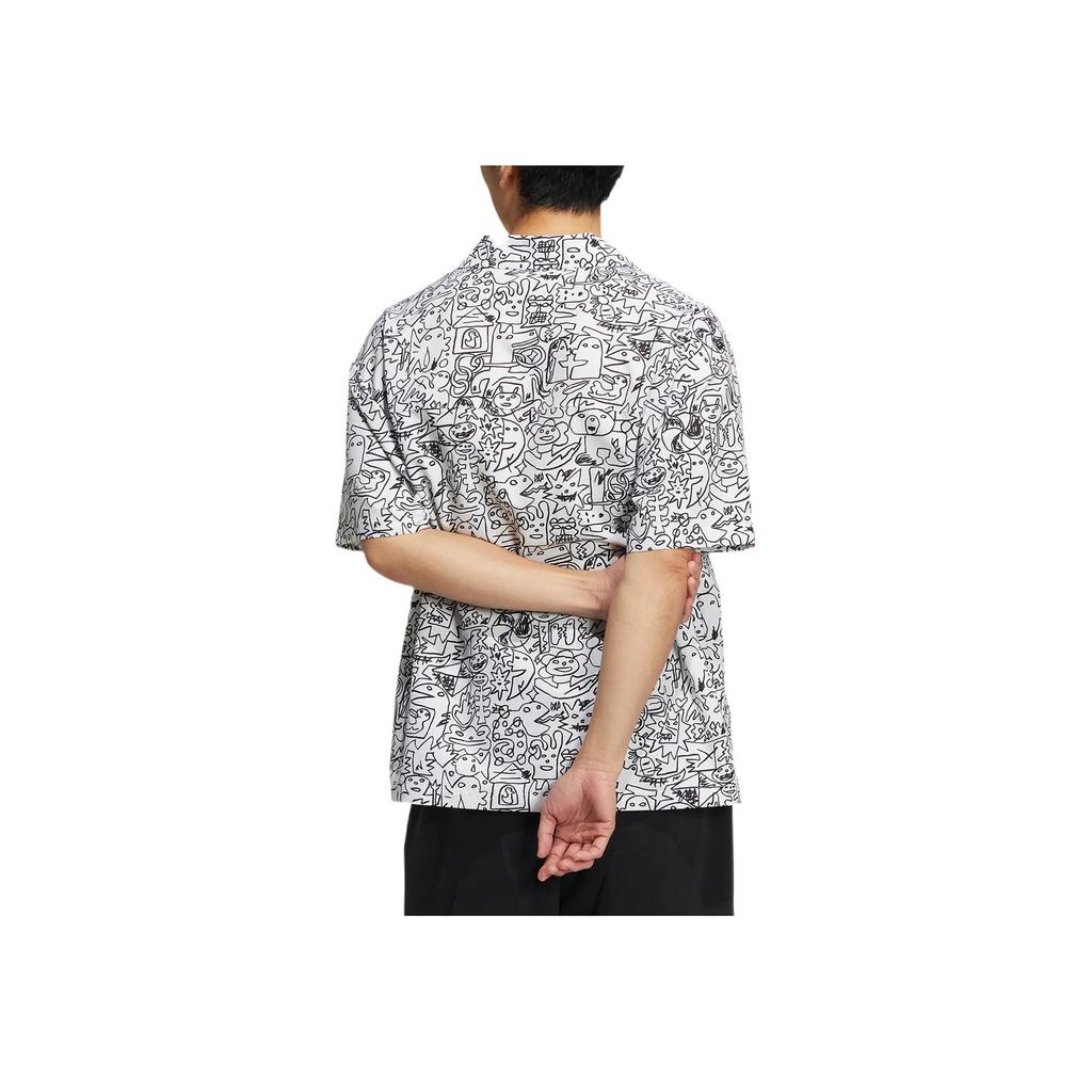 Adidas Originals Trefoil SS22 Printed Casual Short-Sleeve Shirt Men Tops White HR6450