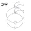 Bangles 1 Pair Bracelet Heart Decor Adjustable Length Couple Lead-free