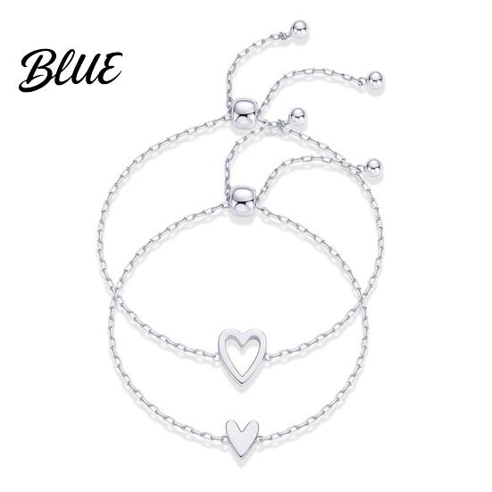Bangles 1 Pair Bracelet Heart Decor Adjustable Length Couple Lead-free