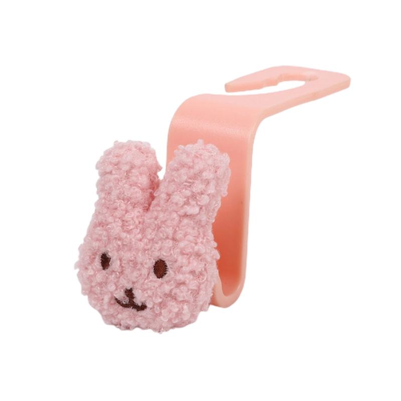 Creative Car Seat Back Cute Plush Bear Doll Hook Inside Car With Decorative Plastic Pendant Finishing Storage Hook