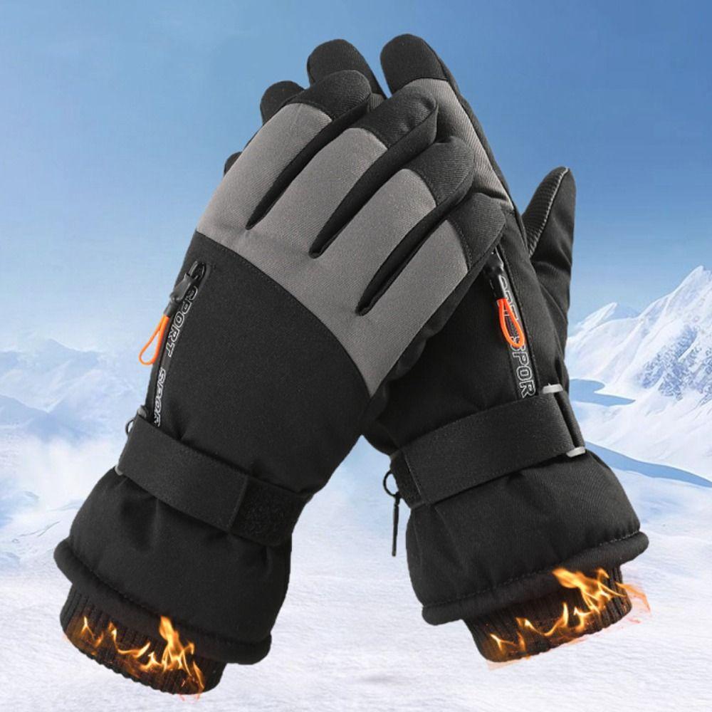 Touch Screen Plush Winter Warm Gloves Waterproof Motorcycle Cycling Gloves  For Women Man