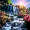 Diamond Painting Waterfall 5D DIY Diamond Embroidery Sunlight Landscape Rhinestone Mosaic Rhinestone Picture Home Decor