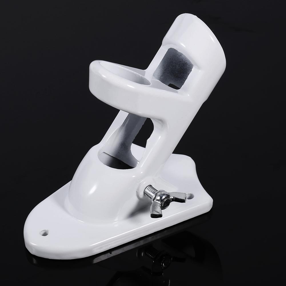 2 Angle Aluminium Alloy Flag Pole Holder Mounting Wall Mount Flagpole Windsock Bracket White