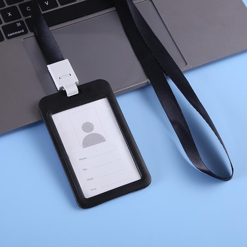 5/10PCS Card Holder Colorful Employee Plastic Card Cover Lanyard Work Business ID Badge Holder Name Tag Bags Case