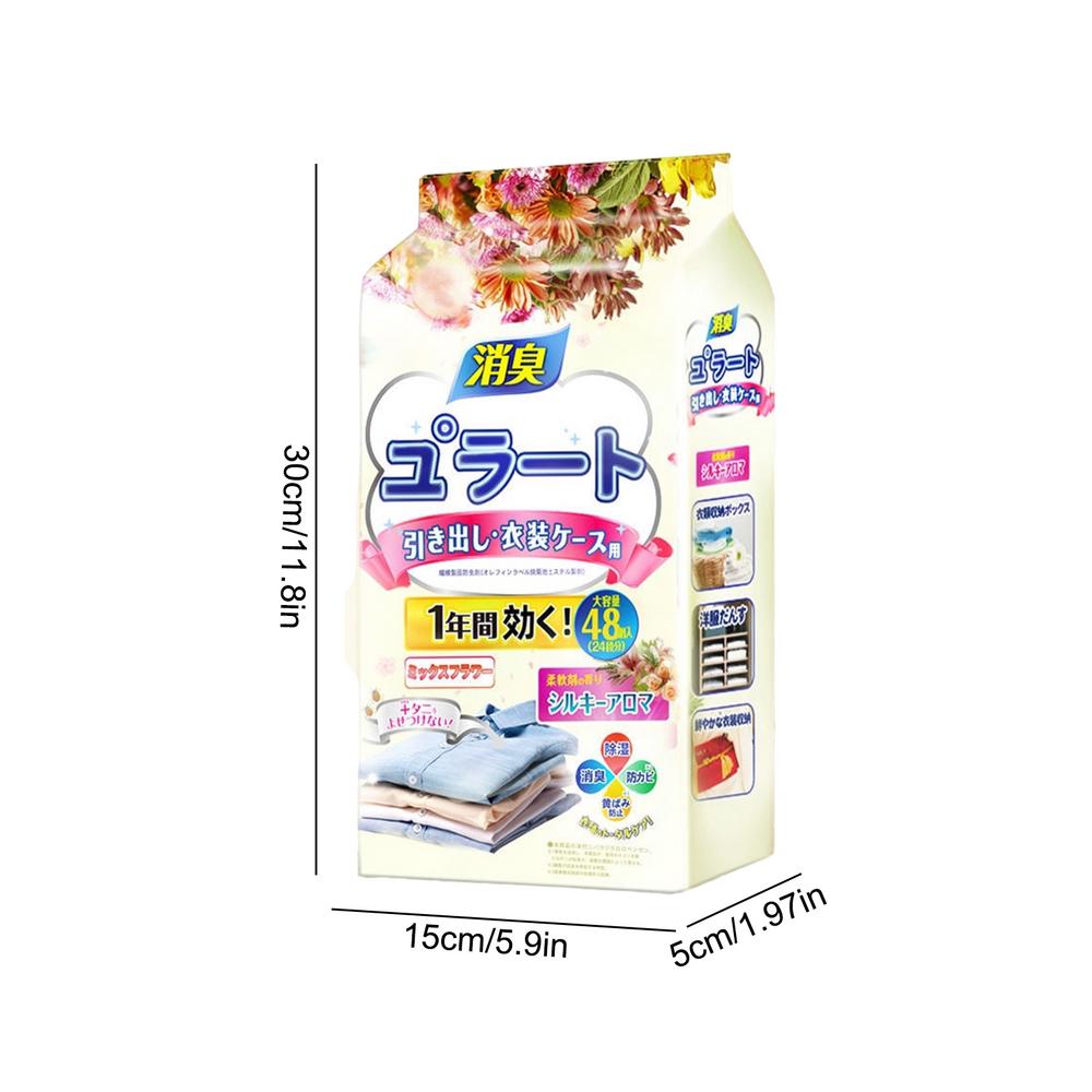 48pcs Wardrobe Deodorant Insect Repellent Camphor Balls Moisture-proof Wardrobe Deodorant Long-lasting Fragrance Repellent