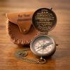 Personalized Brass Pocket Compass Gift for Son Grandson Graduation Keepsake