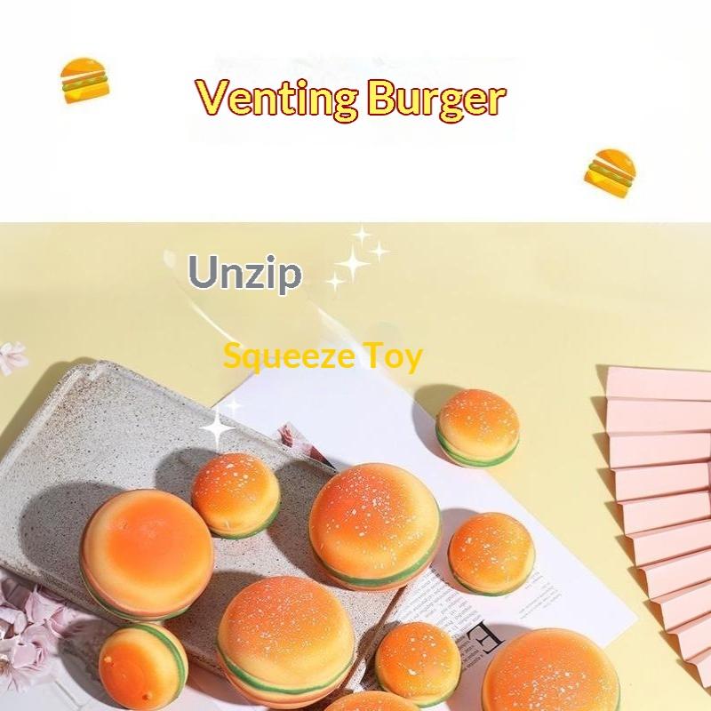 Quetschiger Hamburger Stressball Autismus Sensorisches Spielzeug Stress Angst Linderung Fidget Spielzeug Kneten Dekompression Spielzeug