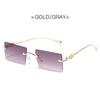 Fashion Square Rimless Women Sunglasses Mirror Classic Vintage Metal Frame Eyewear Men Female Luxury Sun Glasses Uv400
