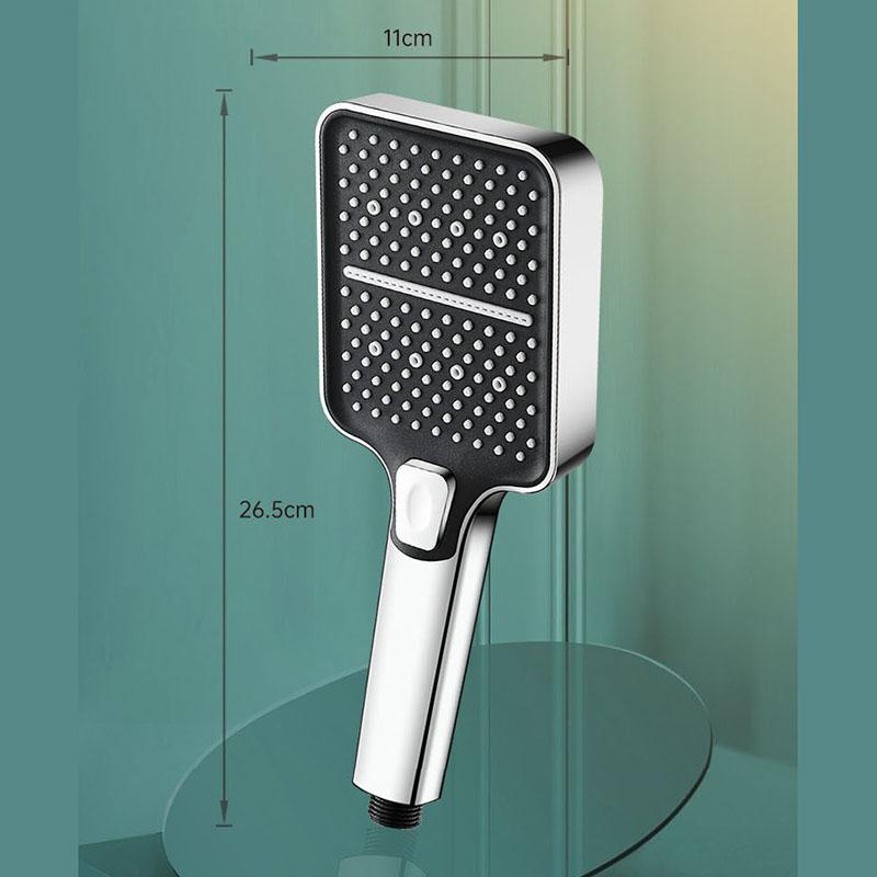 Silver Shower Head Set 3 Mode with 1.5m Leak- Proof Stainless Hose and Bracket High Pressure Handheld Shower Head for Bathroom