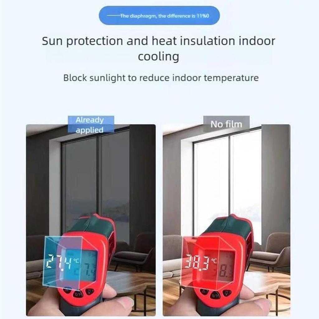 One Way Window Film, One Way Window Film Day and Night with Installation Tools, Privacy Silver Household Removable Window Tint for Home, No Trace