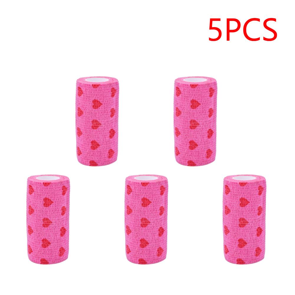 5/10PCS Rose Red Heart Dog Cat Medical Bandage Elastic Nonwovens Bandage Practical Beautiful Eco-friendly Elastoplast for Pets