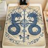 Vintage Dragons  Print Flannel Blanket, High quality Comfortable for All Seasons, Home Decor, Warmth and Comfort