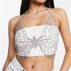 Nueva Cadena de Bra de Mariposa Sexy con Pedrería, Tendencia de Fiesta en Club Nocturno Cadena Corporal Brillante de Cristal Para Mujeres