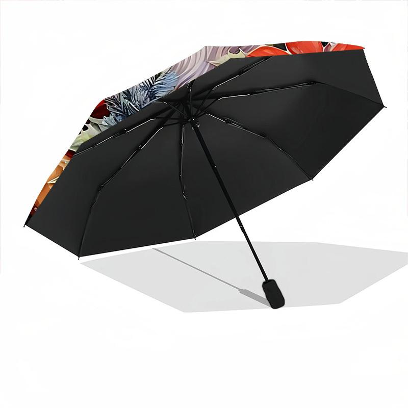 1PC Christmas Santa Claus Automatic Open/close Umbrella with 8-Rib Structure for Women/Men, All-Season Use - Travel Essential, Stylish Accessory, High